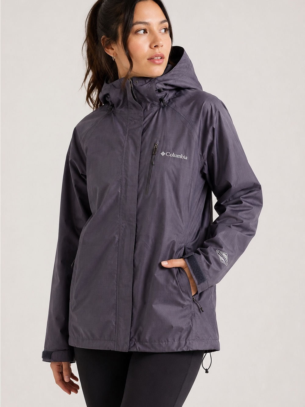 Columbia Women's Hooded Waterproof Omniheat Gorpcore Jacket - Gray